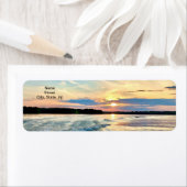 Zonsondergang op Lake Oconee Return Address Label (Insitu)