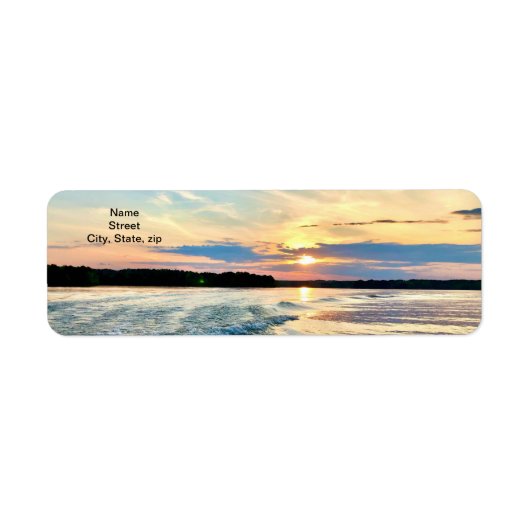Zonsondergang op Lake Oconee Return Address Label (Voorkant)
