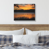 Zonsondergang op Lake Wrapped Canvas (Insitu (Slaapkamer))