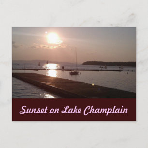 Zonsondergang op Meer Champlain Burlington Vermont Briefkaart