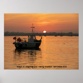 Zonsondergang op Mudeford Quay, Verenigd Koninkrij Poster