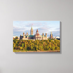 Zonsondergang op Parliament Hill - Ottawa Canvas Afdruk