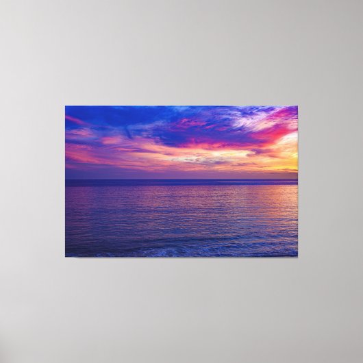 zonsondergang op strand 2 omwikkeld doek canvas afdruk (Voorkant)