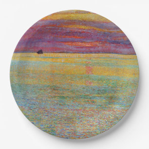 Zonsondergang op zee (door Childe Hassam) Papieren Bordje