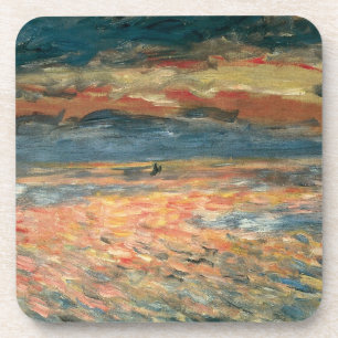 Zonsondergang op Zee door Pierre Renoir, Vintage F Drankjes Onderzetter