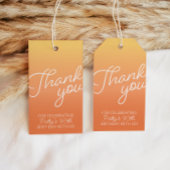 Zonsondergang Oranje Gradiënt Dank u Verjaardagsgu Cadeaulabel