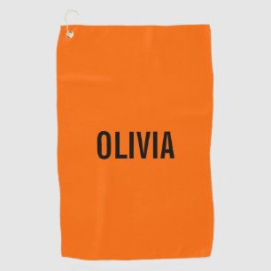 Zonsondergang Oranje Moderne Naam   Trendy minimal Golfhanddoek