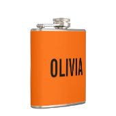 Zonsondergang Oranje Moderne Naam | Trendy minimal Heupfles (Rechts)