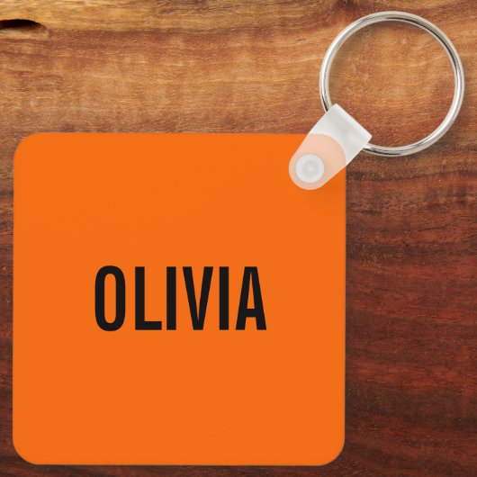 Zonsondergang Oranje Moderne Naam | Trendy minimal Sleutelhanger (Achterkant)