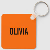 Zonsondergang Oranje Moderne Naam | Trendy minimal Sleutelhanger (Achterkant)