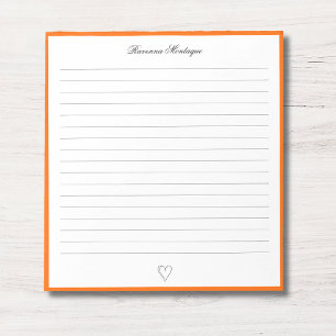 Zonsondergang Oranje Rand en Hart Aangepast Schrif Notitieblok