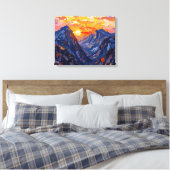 Zonsondergang over bergen gewikkeld canvas | Schil (Insitu (Slaapkamer))