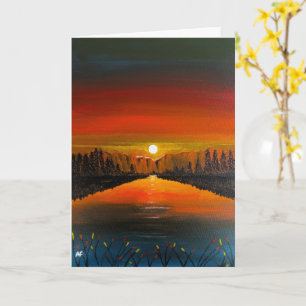 Zonsondergang over Canyon Lake Schilderij van Alfr Kaart