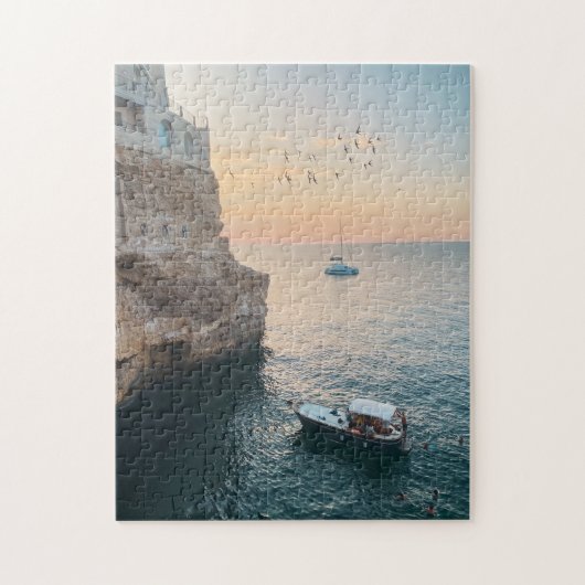 Zonsondergang over Cliffside in Polignano a Mare,  Legpuzzel (Verticaal)