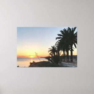 Zonsondergang over de baai van Armacao de Pera Alg Canvas Afdruk