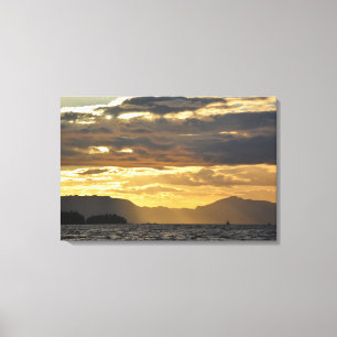 Zonsondergang over de baai van Ketchikan Canvas Afdruk