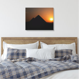 Zonsondergang over de Grote Piramide - Canvas Prin Afdruk