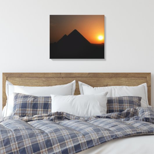 Zonsondergang over de Grote Piramide - Canvas Prin Afdruk (Insitu (Slaapkamer))