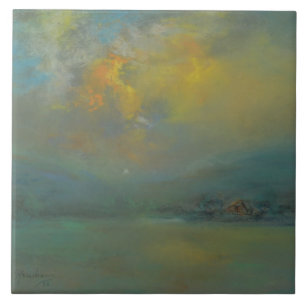 Zonsondergang over de heuvels (door Glenn Cooper H Tegeltje