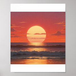 ZONSONDERGANG OVER DE OCEAAN POSTER
