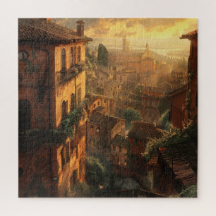 Zonsondergang over de oude Italiaanse heuvels Puzz Legpuzzel
