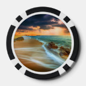 Zonsondergang over de Spaanders van de Pook van Poker Chips (Achterkant)