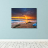 Zonsondergang over de Stille Oceaan Canvas Afdruk (Insitu (Houten vloer))