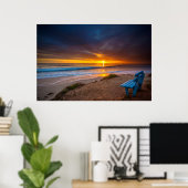 Zonsondergang over de Stille Oceaan Poster (Thuiskantoor)