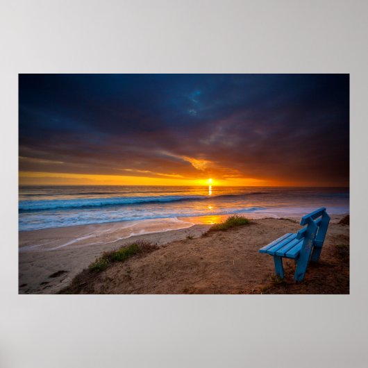 Zonsondergang over de Stille Oceaan Poster (Voorkant)