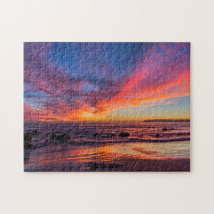 Zonsondergang over de Stille Oceaan vanuit Coronad Legpuzzel