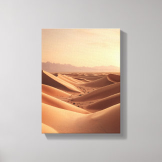 Zonsondergang Over Eindeloze Duinen Canvas Afdruk