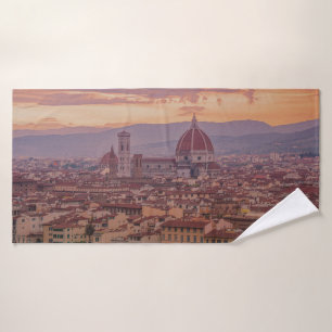 Zonsondergang over Florence, Italië Badhanddoek