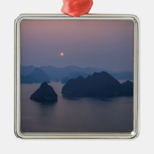 Zonsondergang over Halong Bay - Vietnam, Azië Metalen Ornament