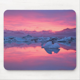 Zonsondergang over het Jokulsarlon-gletsjerlagune Muismat