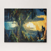 Zonsondergang Over het Stadspark Jigsaw Puzzel (Horizontaal)