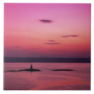 Zonsondergang over Isle of Skye, vanuit Mallaig, Tegeltje