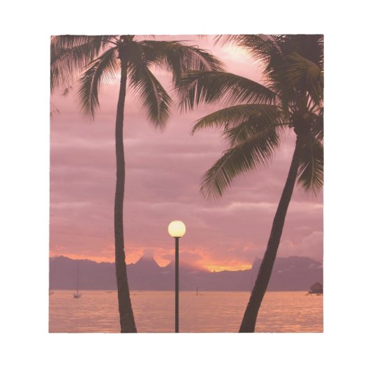 Zonsondergang over Moorea vanuit Sofitel Maeva Bea Notitieblok (Voorkant)