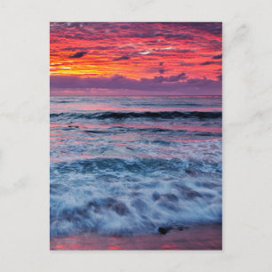 Zonsondergang over oceaangolven, Californië Briefkaart