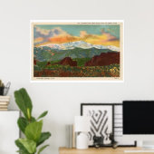  zonsondergang over Pikes Peak, Colorado Springs Poster (Thuiskantoor)