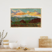  zonsondergang over Pikes Peak, Colorado Springs Poster (Keuken)
