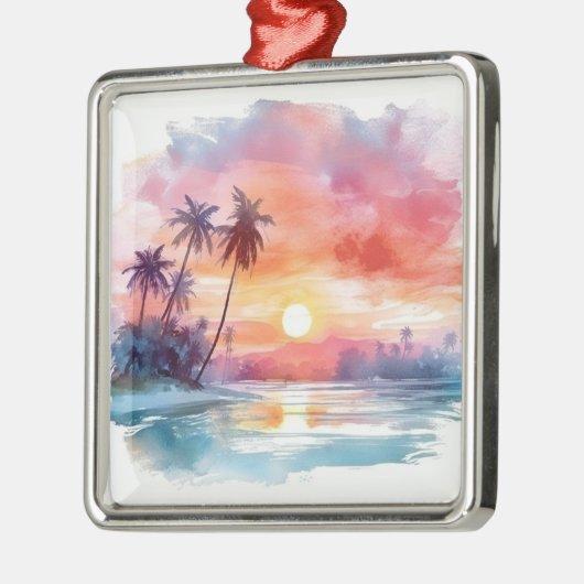 Zonsondergang over Water AI Ornament (Links)