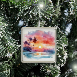 Zonsondergang over Water AI Ornament