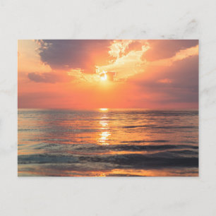 zonsondergang over water briefkaart