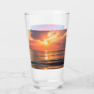 zonsondergang over water glas