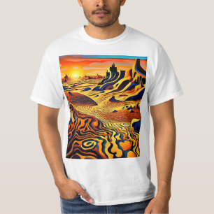 Zonsondergang over woestijnlandschap 6 t-shirt