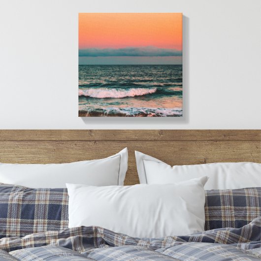 zonsondergang over zee canvas afdruk (Insitu (Slaapkamer))