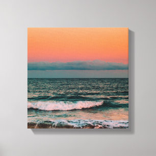 zonsondergang over zee canvas afdruk