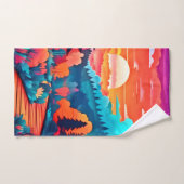 Zonsondergang pad door het herfstbos bad handdoek (Handdoek)