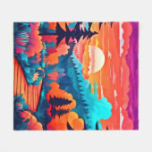 Zonsondergang pad door het herfstbos fleece deken (Voorkant (Horizontaal))