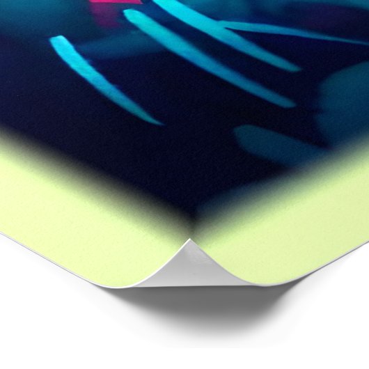 Zonsondergang pad door het herfstbos poster (Hoek)